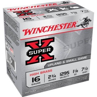 Winchester Super-X 16 ga 2-3/4" #7.5 Shot 1-1/8 oz 25 Round Box