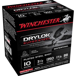 Winchester Drylok 10 Gauge Ammunition 25 Rounds 3-1/2" BB Steel 1-5/8oz