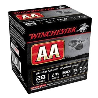 Winchester AA SuperSport 28 Gauge Ammunition 25 Rounds 2-3/4" #7.5 Lead 3/4oz