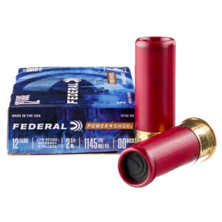 Federal Power-Shok Low Recoil 12 Gauge Ammunition 5 Rounds 2-3/4" 00 Buckshot