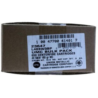 Ammo .40 S&W Remington UMC 180 Grain FMJ Bullet 990 fps 650 Rounds Loose Bulk Pack L40SW3BP