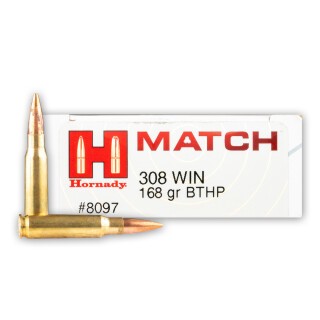 Hornady Match .308 Winchester Ammunition 200 Rounds HPBT 168 Grains