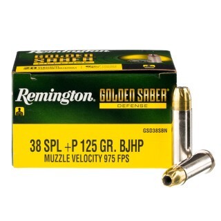 Remington Golden Saber Defense .38 Special +P Ammunition 20 Rounds BJHP 125 Grains