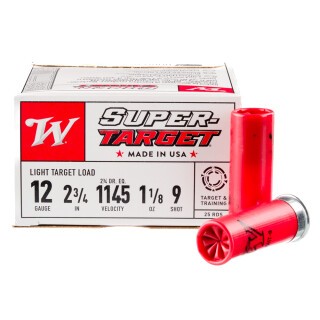 Winchester AA Super Target 12 Gauge Ammunition 25 Rounds 2 3/4" #9 Lead 1-1/8 oz