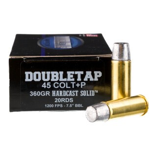 DoubleTap .45 LC +P Ammunition 20 Rounds Hardcast Solid WFNGC 360 Grain
