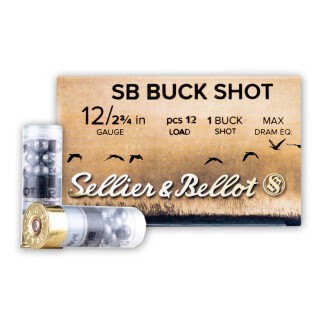 Sellier & Bellot 12 Gauge Ammunition 250 Rounds 2-3/4" #1 Buckshot