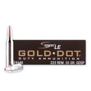 Speer Gold Dot Duty Rifle .223 Rem Ammunition 20 Rounds SP 55 Grains