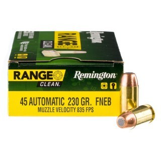 Remington Range Clean .45 ACP Ammunition 50 Rounds FNEB 230 Grains