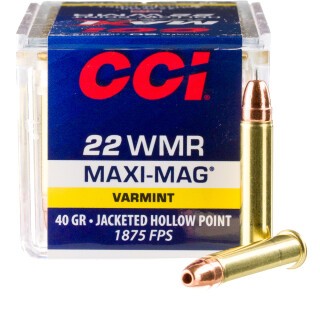 CCI Maxi-Mag .22 WMR Ammunition 50 Rounds JHP 40 Grain