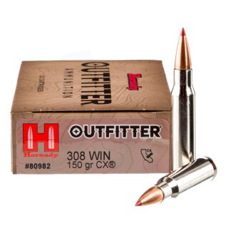 Hornady Outfitter .308 Winchester Ammunition 20 Rounds CX 150 Grains