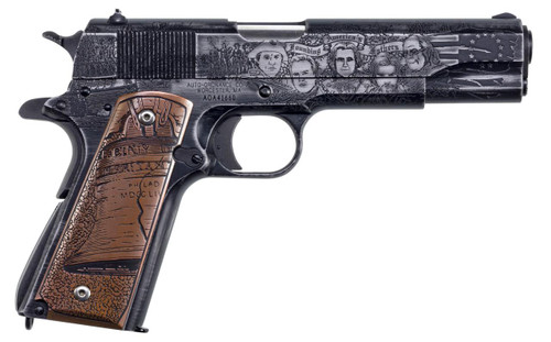 Auto-Ordnance 1911 Revolution 45 ACP - 5" Barrel - Distressed Midnight Blue / Wood - 7 Round