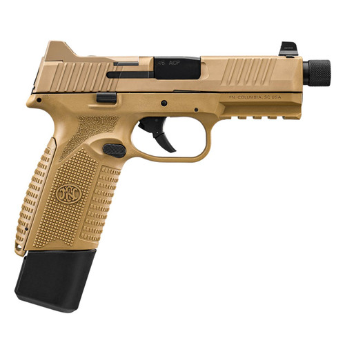 FN 545 Tactical 45 ACP - 4.7" Threaded Barrel - Optics Ready - Night Sights - FDE - 18 Round