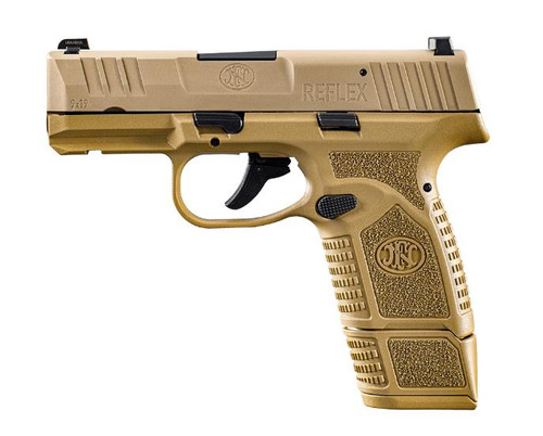 FN America Reflex 9mm - 3.3" Barrel - Night Sights - FDE - 15 Round