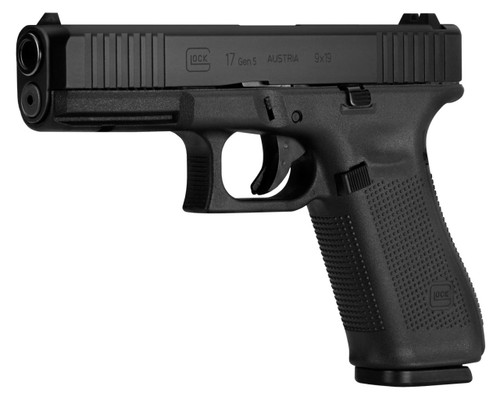Glock 17 Gen 5 9mm - Front Serrations - Black - 17 Round