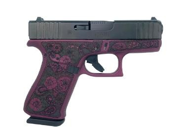 Glock G43X 9mm - 3.41" Barrel - Black Cherry Paisley - 10 Round
