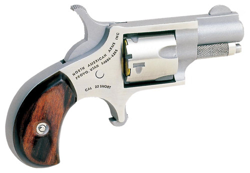 North American Arms 22S Mini-Revolver 22 Short - 1.13" Barrel - Rosewood / Stainless - 5 Shot