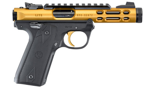 Ruger Mark IV 22/45 Lite 22 LR - 4.40" Threaded Barrel - Optics Ready - Gold / Black - 10 Round