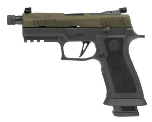 Sig Sauer P320 9mm - 4.6" Threaded Barrel - XRAY3 Day / Night Sights - Moss Green / Gray - 21 Round