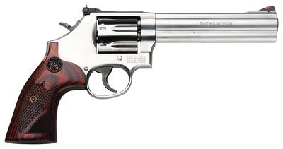Smith & Wesson 686 + 357 Magnum - 6" Barrel - Wood / Stainless Steel - 7 Shot