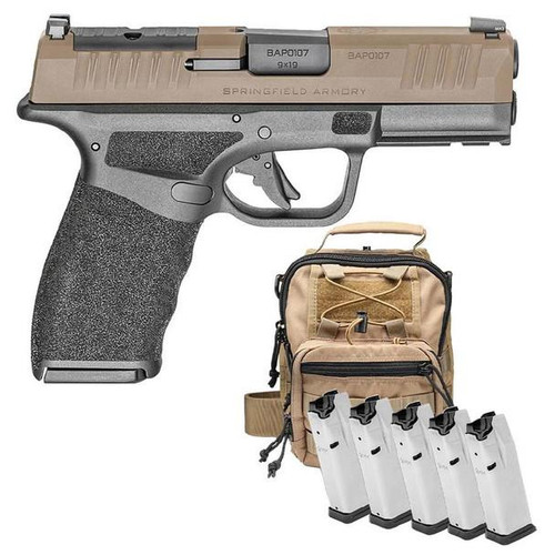 Springfield Armory Hellcat Pro OSP 9mm - 3.7" Barrel - Includes 3 Mags / Tan Sling Bag - FDE / Black - 15 Round