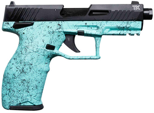 Taurus TX-22 Gen 2 22 LR - 4.6" Threaded Barrel - Cyan Splatter - 22 Round