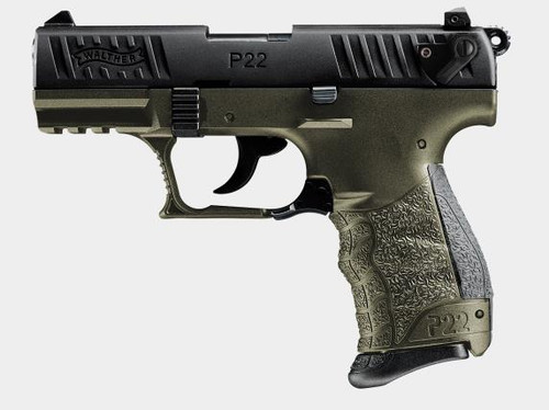 Walther P22Q Military 22 LR - 3.42" Barrel - OD Green - 10 Round