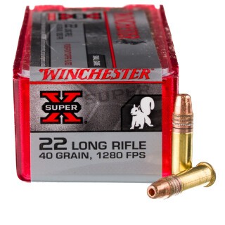 Winchester Super-X .22 Long Rifle Ammunition 100 Rounds Copper Plated Hollow Point 40 Grain