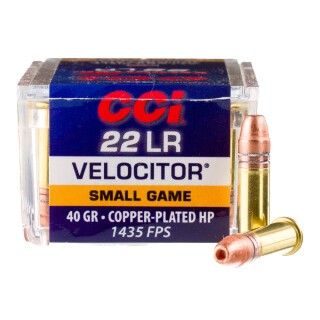 CCI Velocitor .22 Long Rifle Ammunition 50 Rounds Plated HP 40 Grain