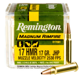 Remington Magnum Rimfire .17 HMR Ammunition 50 Rounds JHP 17 Grain