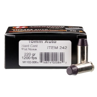 Underwood Ammo 10mm Auto Ammunition 20 Rounds Coated HCFN 220 Grain