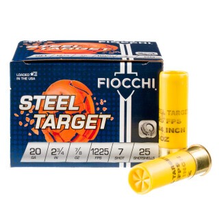 Fiocchi Shooting Dynamics Low Recoil 20 Gauge Ammunition 25 Rounds 2-3/4" #7 Steel 7/8oz