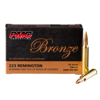 PMC Bronze .223 Remington Ammunition 1000 Rounds FMJ-BT 55 Grain