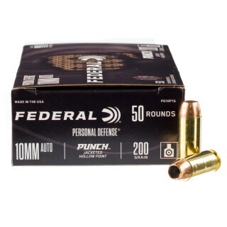 Federal Punch 10mm Auto Ammunition 50 Rounds JHP 200 Grains