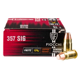 Fiocchi Shooting Dynamics .357 SIG Ammunition 50 Rounds FMJ 124 Grain