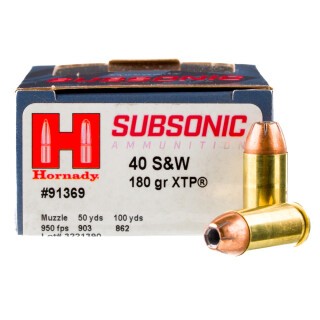 Hornady Subsonic .40 S&W Ammunition 20 Rounds XTP 180 Grain
