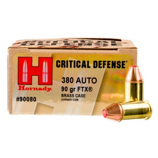 Hornady Critical Defense .380 ACP Ammunition 250 Rounds FTX JHP 90 Grain