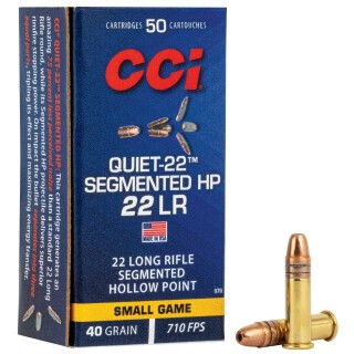 CCI Quiet-22 .22 LR Sub-Sonic Ammunition 50 Rounds Segmented HP 40 Grain