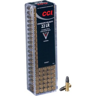 CCI Standard Velocity .22 Long Rifle Ammunition 100 Rounds LRN 40 Grain
