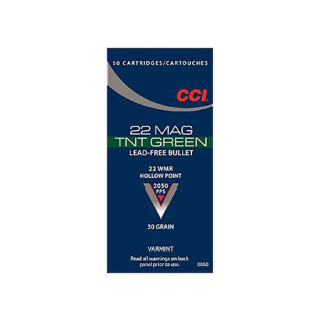 CCI TNT Green .22 WMR Ammunition 2,000 Rounds JHP 30 Grain 2,050 Feet Per Second