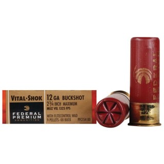 Federal Vital-Shok 12 Gauge Shotshell 250 Rounds 2 3/4" 9 Pellets 00 Buck 1,325 Feet Per Second