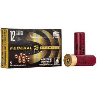 Federal Personal Defense 12 Gauge Shotshell 5 Rounds 2 3/4" 9 Pellets 00 Buck 1,145 Feet Per Second
