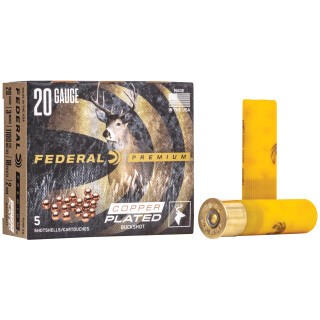 Federal Vital-Shok 20 Gauge Shotshell 5 Rounds 3" #2 Copper Plated Buck Shot P2582B