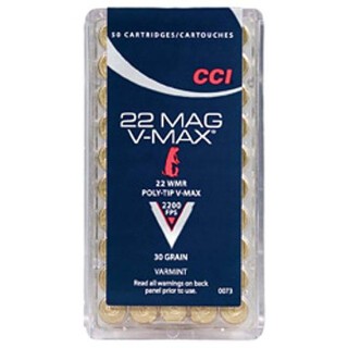 CCI Varmint .22 Magnum Ammunition 50 Rounds V-MAX 30 Grain