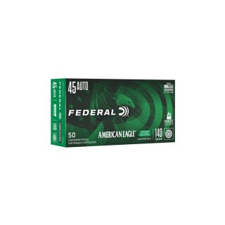 Federal American Eagle .45 ACP Ammunition 50 Rounds Lead Free FMJ 140 Grain