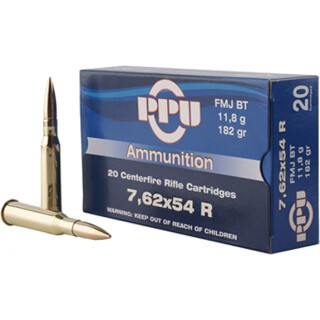 Prvi Partizan PPU 7.62x54R Ammunition 20 Rounds FMJBT 182 Grain