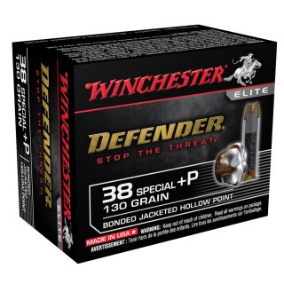 Winchester Defender .38 Special +P Ammunition 20 Rounds Bonded JHP 130 Grain