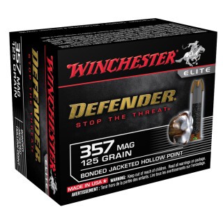 Winchester Defender .357 Magnum Ammunition 20 Rounds Bonded JHP 125 Grain