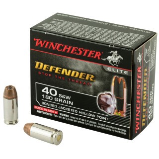 Winchester Defender .40 S&W Ammunition 20 Rounds Bonded JHP 180 Grain