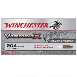 Winchester Varmint X .204 Ruger Ammunition 20 Rounds PT 32 Grain