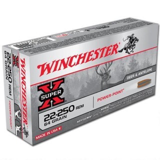 Winchester Super-X .22-250 Remington Ammunition 20 Rounds Power-Point JSP 64 Grain